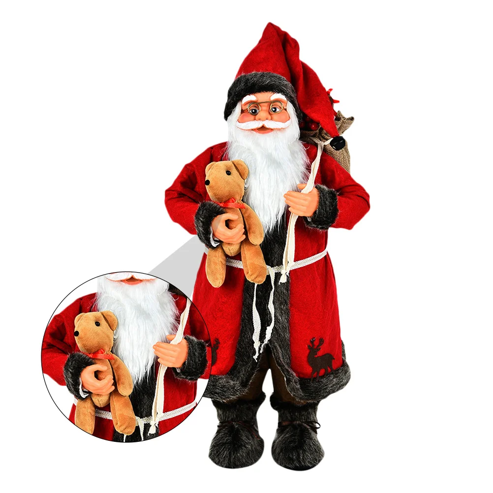 

1Pcs Santa Claus Adornment Red Classic Xmas Claus Decor for Showcase Mall Garden Christmas Party Atmosphere Enhancer