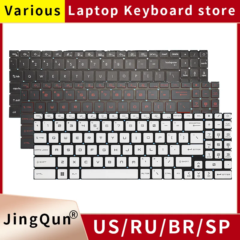 Neue US-amerikanische Laptop-Tastatur mit russischer Hintergrundbeleuchtung für MSI Katana GF66 MS-1582/1581/1583 GF76 GL76 GL66 MS-17L1 MS-17L2 MS-17H3