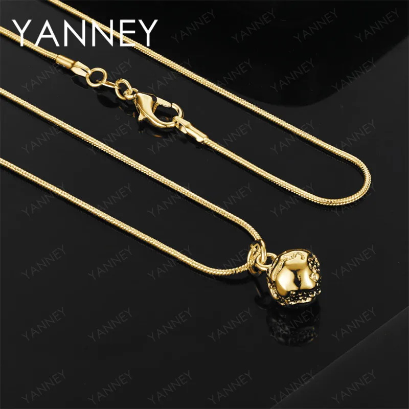 

925 Sterling Silver 18K Gold 16-30 Inch Delicate Round Bead Pendant Necklace Fashion Women's Party Gift Wedding Jewelry