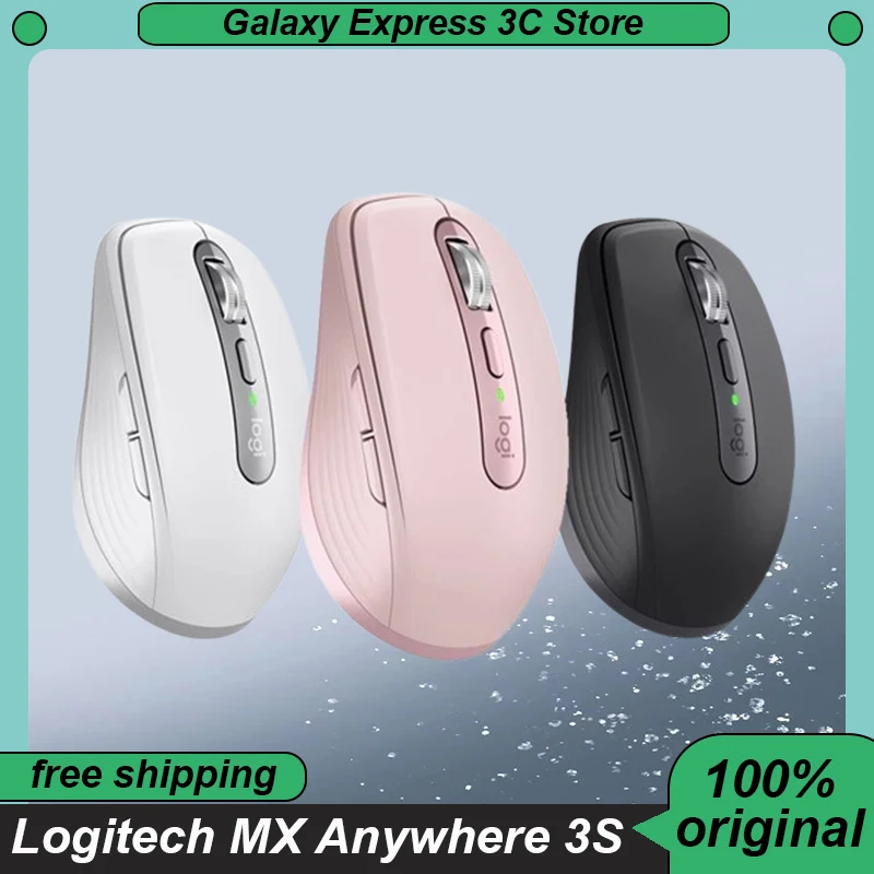 Logitech MX Anywhere 3S Wireless Mouse Bluetooth Mute Portable Office Ergonomic Gaming Mouse Customized Girl Pc Accessories Gift