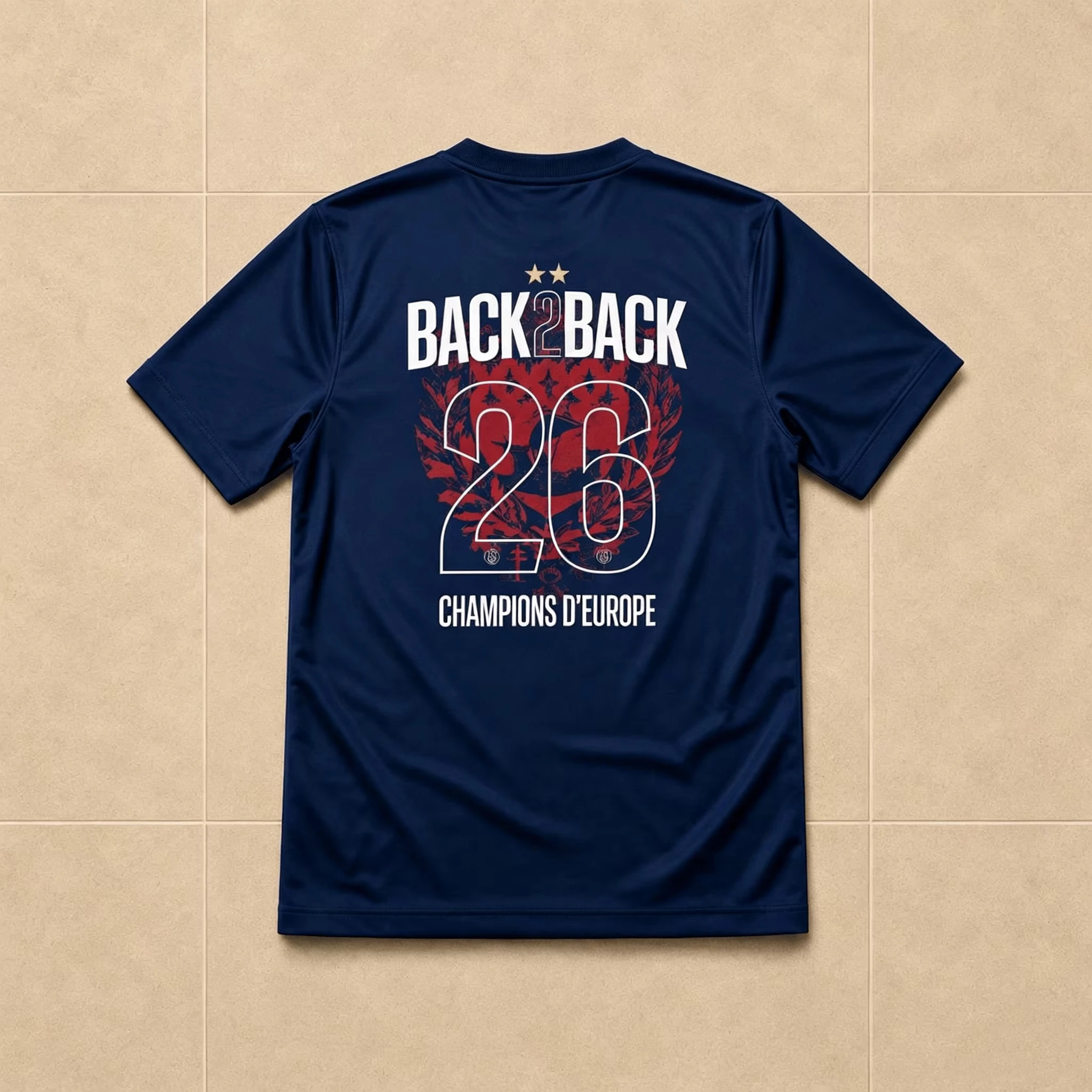 Camiseta BACK 2 BACK PSG 2 Estrellas 2025-2026, Camiseta de Fútbol de París para Hombre y Mujer, Verano 2026, Algodón Transpirable