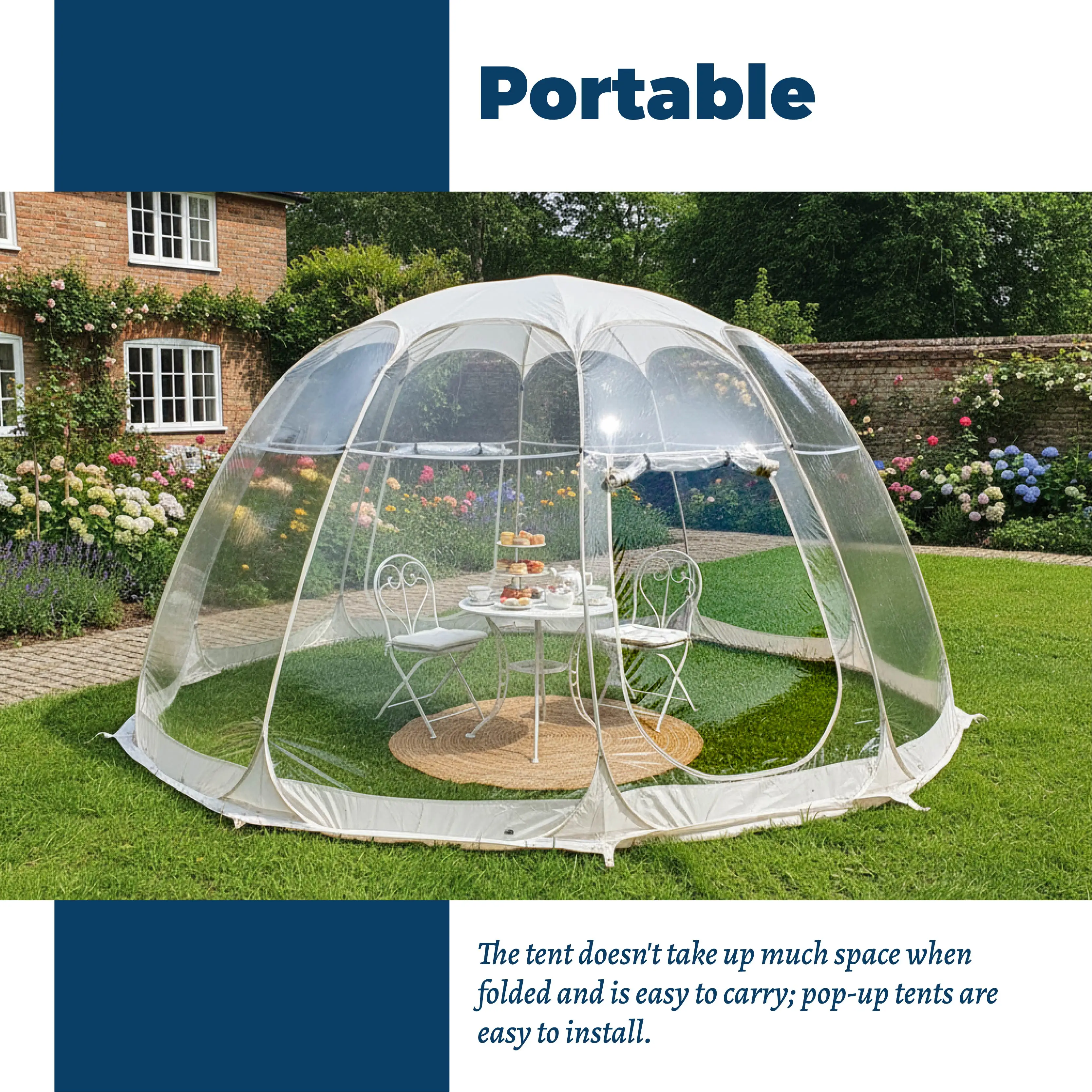 

Large Quick-Set Bubble Tent Portable Outdoor Igloo Extreme Cold Resistant Winter Shelter for Camping And Backyard Use