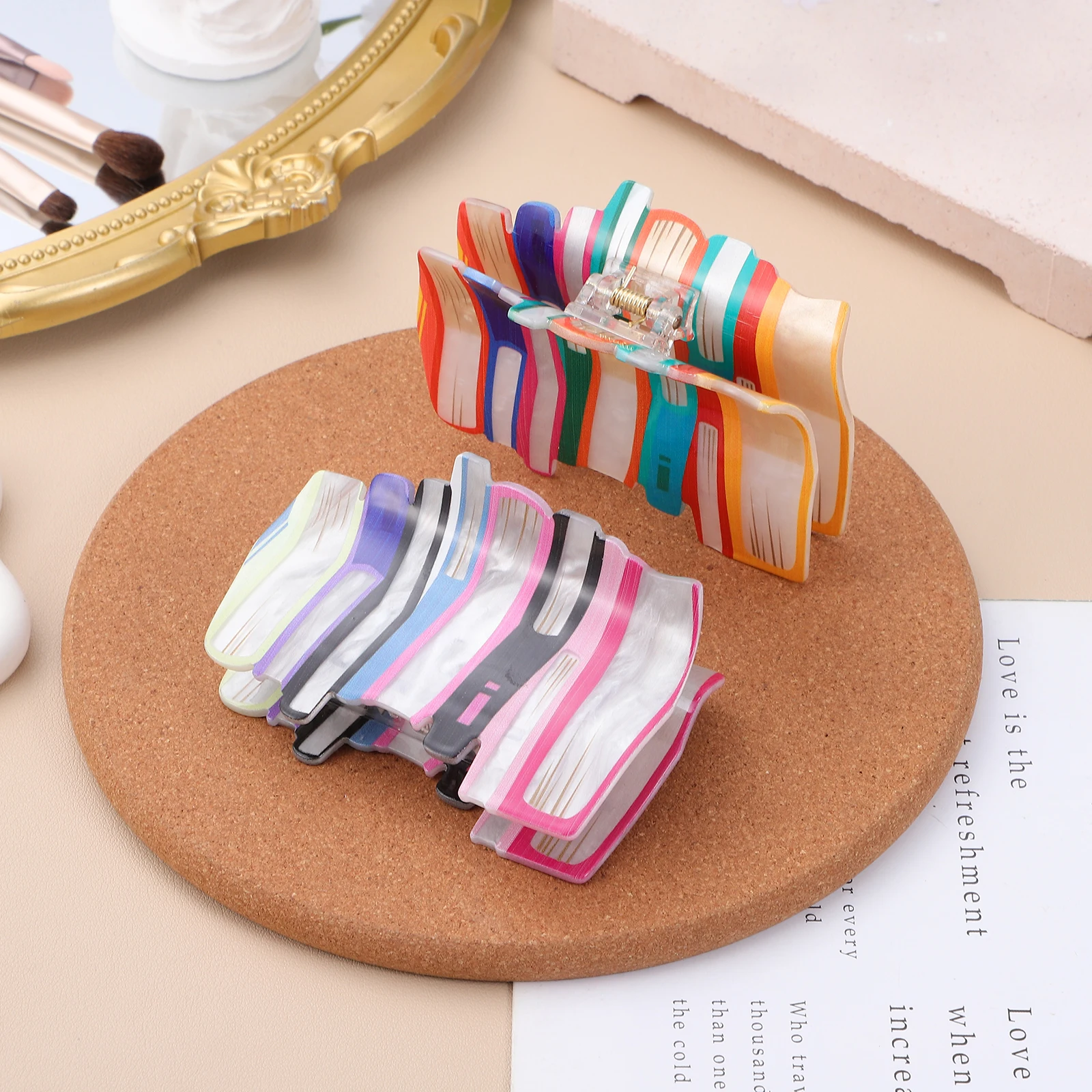 

2pcs Color Holder Hair Clips Lightweight Sturdy Claw Accessories for Women Styling CuteFunnyBookLoverPresent