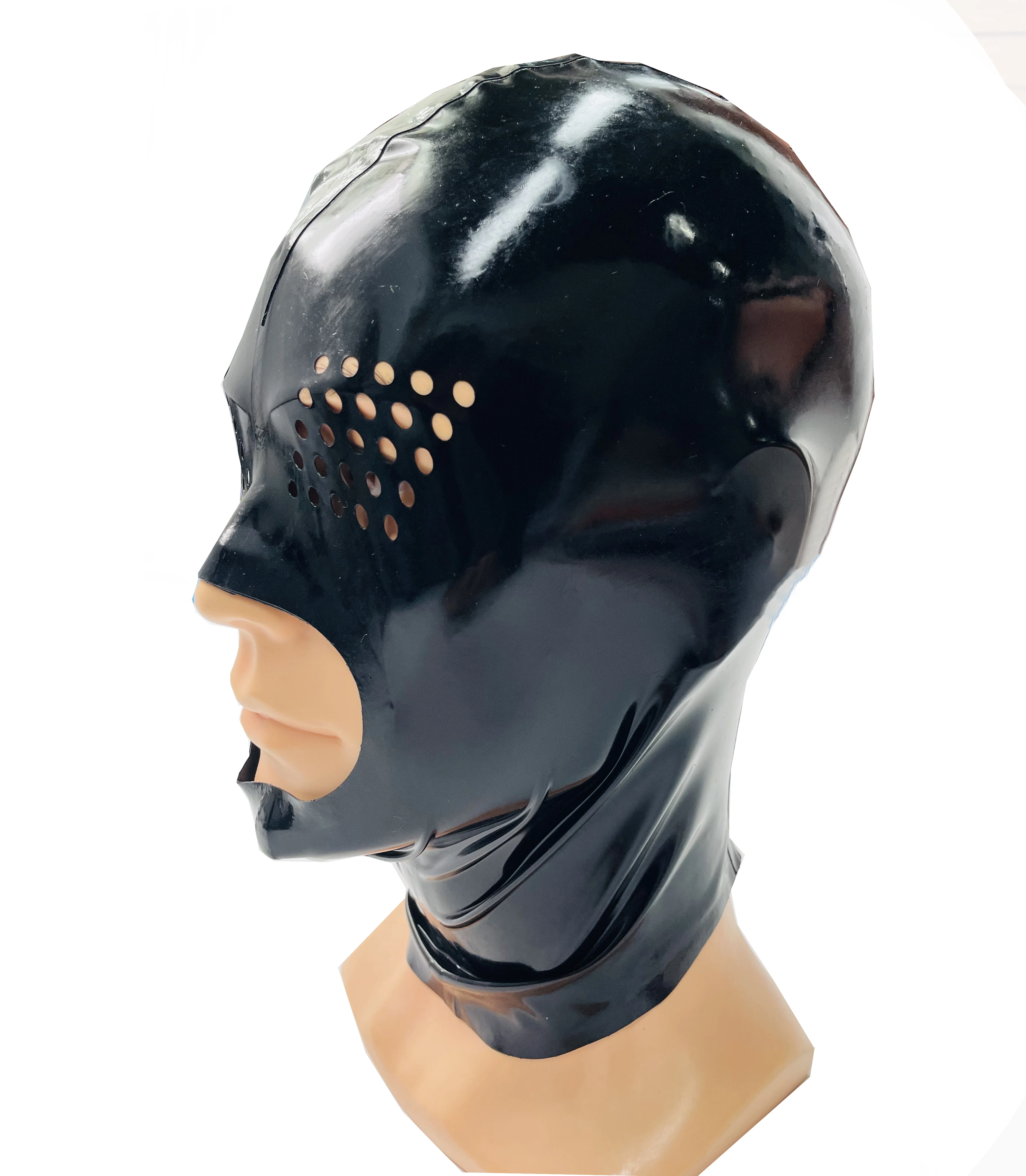 Latex  mask Mesh Eye  Show  nose and mouthBack Zipper  custom made