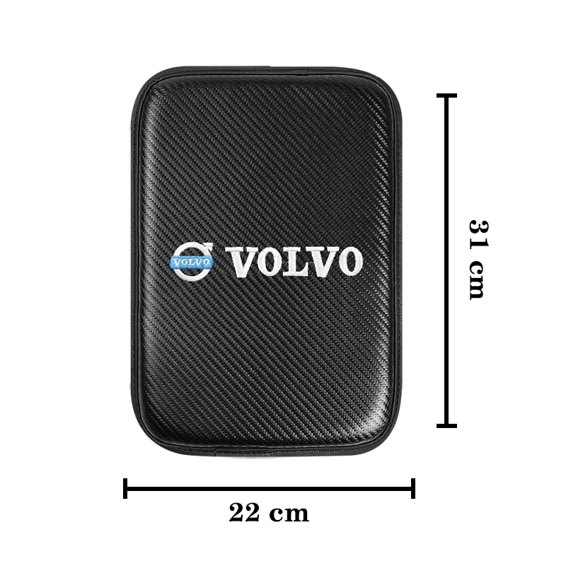 Car Center Leather Console Box Pad Protector Universal Armrest Pad Cover Non-slip For Volvo XC90 XC60 C30 T6 S60 C70 XC40 V40