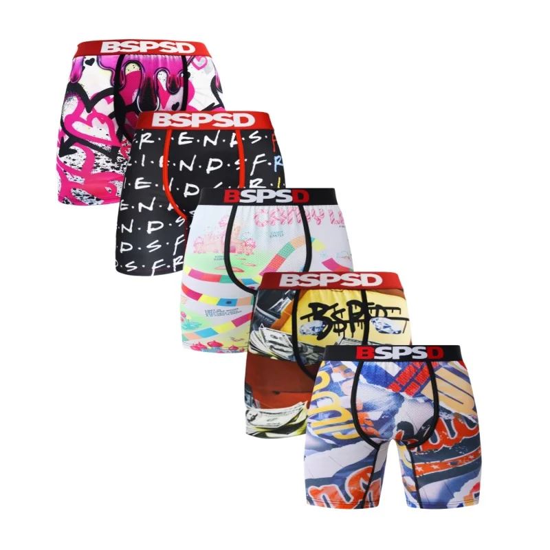 

5Pcs Men Underwear Boxers SexyBreathable Comfort Man Swimming Underpants Plus Size L-3XL Mens Panties Set Sexy Men's Boxershorts