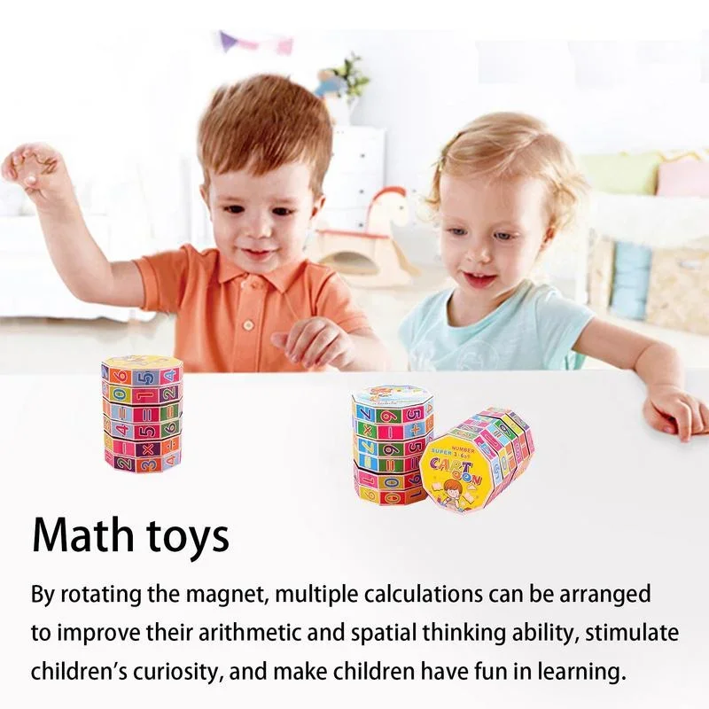 Math Cube Children Kid Early Learning Teaching Developmental Baby Toy Magic Intelligence Arithmetic Math Puzzle Toy Study Assist