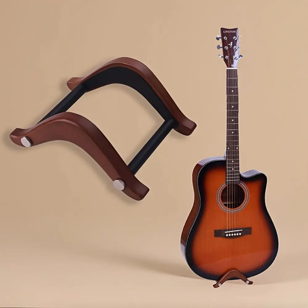 Wooden Guitar Display Holder Stable Non Slip Guitar Support Stand Adjustable Width Portable Electric Guitar Storage Rack
