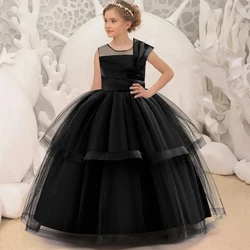 Pageant Long Black Party Dress For Girls Children Costume Evening Princess Dresses Girl Dress Vestidos Wedding Prom Gown 4-14Y