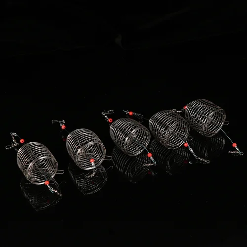 휴대용 경량 스테인리스 스틸 미끼 케이지, 3 가지 크기, 미끼 트랩 바구니, 루어 케이지 어포기 거치대, 빙어 장어 게, 5 개 