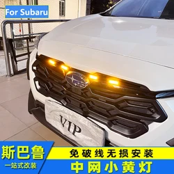 Car Mid-net Lamp For Subaru Crosstrek/ WRX /XV/ Outback 4LED Flash Mid-Net Clip Daytime Amber Running Warning Light