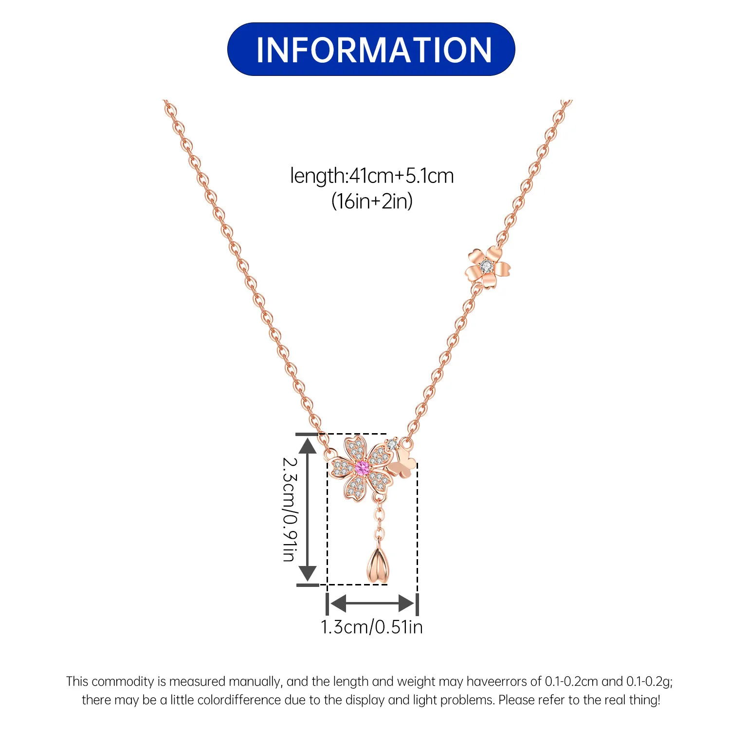 Orstarry Halskette mit Anhänger aus 925er-Sterlingsilber, blaue Hortensienblüten, Halskette für Frauen, Geburtstagsgeschenke, modischer edler Schmuck – Detail 9