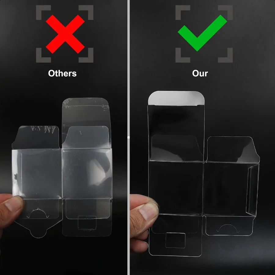 60 Pcs Clear Boxes for Favors 3x3x3 Inches Clear Gift Boxes PET Material Party Favor Boxes Plastic Small Gift Boxes with Lids C