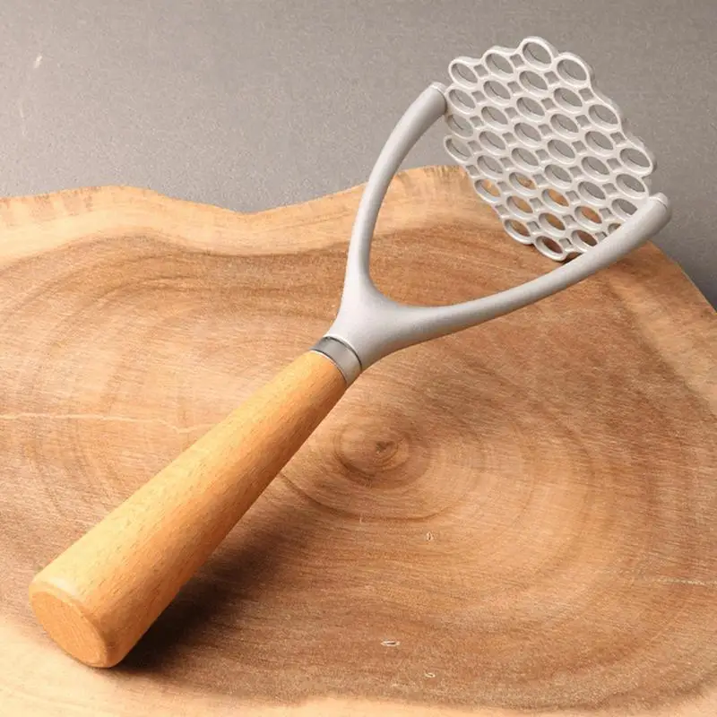 Potato Masher With Wood Handle Vegetable Fruit Manual Masher Crush Press Maker Cooking Tool Gadget Kitchen Accessories