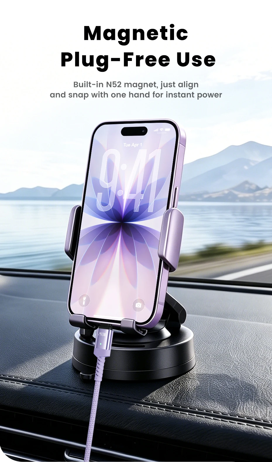 Toocki 240W USB-C Magnetisches Ladekabel PD Schnellladung Typ-C zu Typ-C Kabel für iPhone 17 MacBook Huawei Samsung S26 S25 – Detail 6