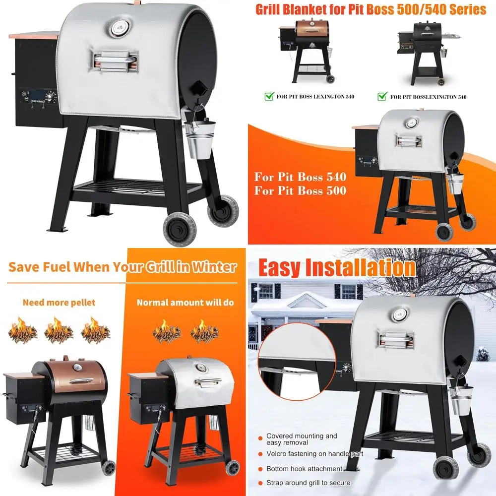 

Heat-Saving Insulation Cover for Pit Boss Lexington 540 Pellet Grills - Compatible with PB500NX, PB500SP, PB550G Models
