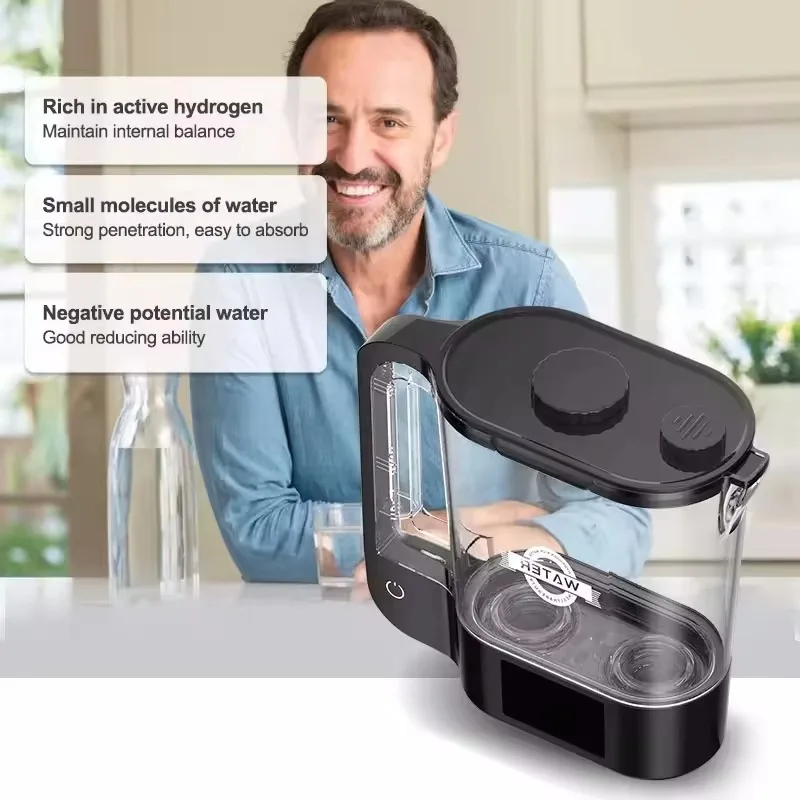 زجاجة مياه الهيدروجين المحمولة الجديدة لعام 2025 - تقنية PEM وSPE، تركيز عالي H2 |   زجاجة مولد الهيدروجين القابلة لإعادة الشحن