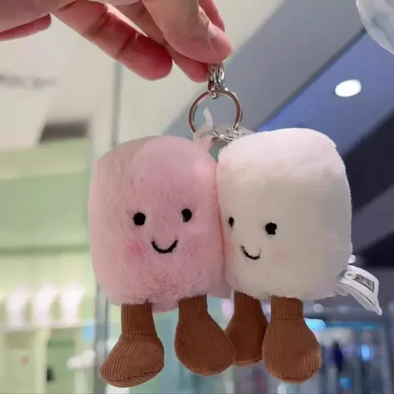 

In stock Plush Cotton Cat Candy Two Tone Cute Soft Two Tone Keychain Bag Pendant Plush Accessories Doll Car Pendant Holiday Gift