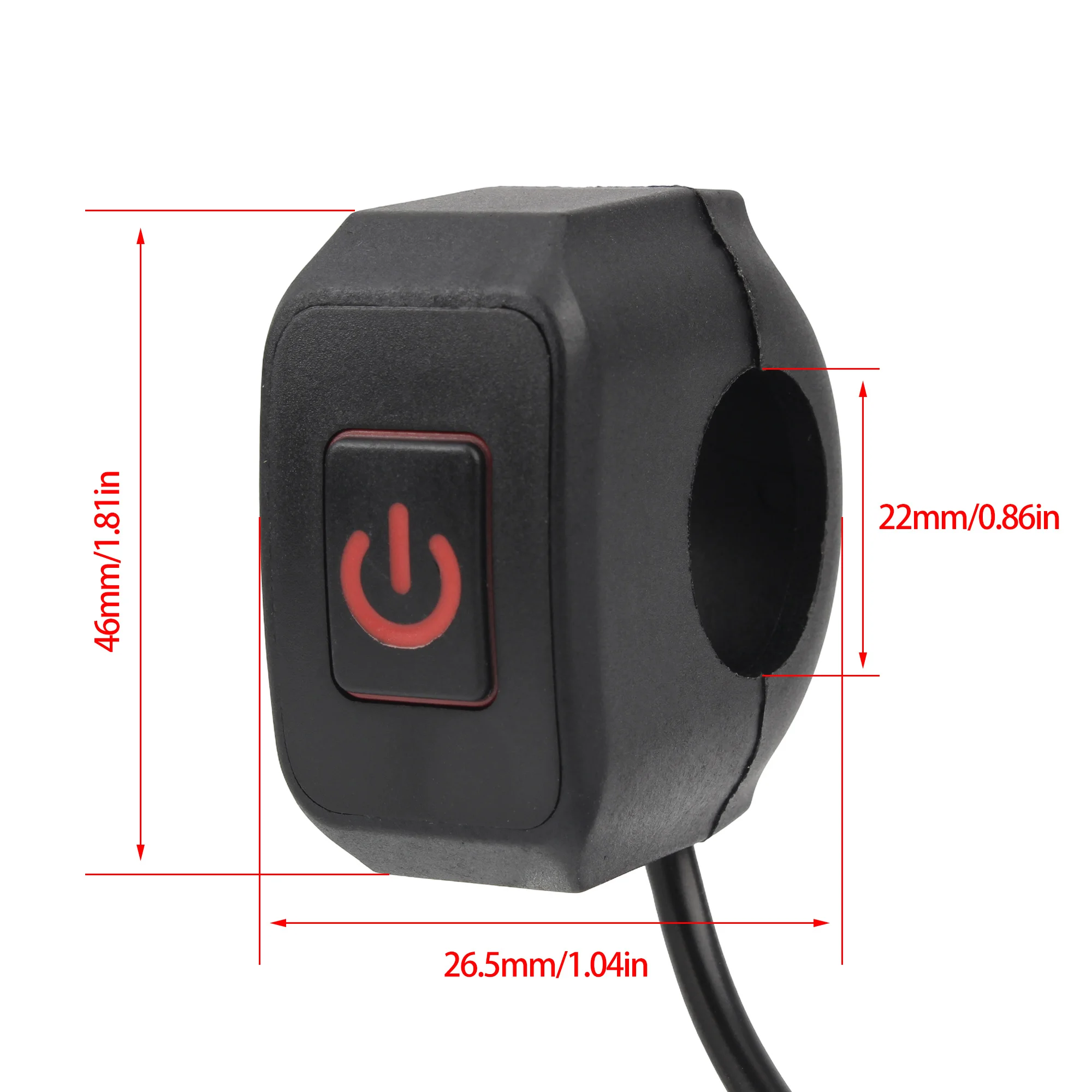 Universal 12V Motorcycle Handlebar Switch Button - Waterproof Electric Pressure Control Connector for All Models Motorbike