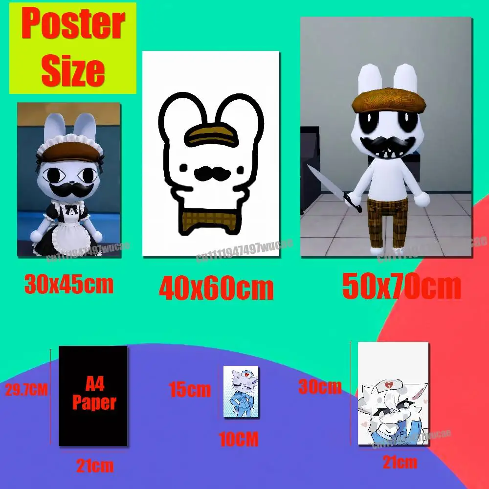 For Animal Hospital Anomaly Barney Head Nurse Poster Cover Wall Murals Home Custom Self-adhesive Decoration Sticker Playbill