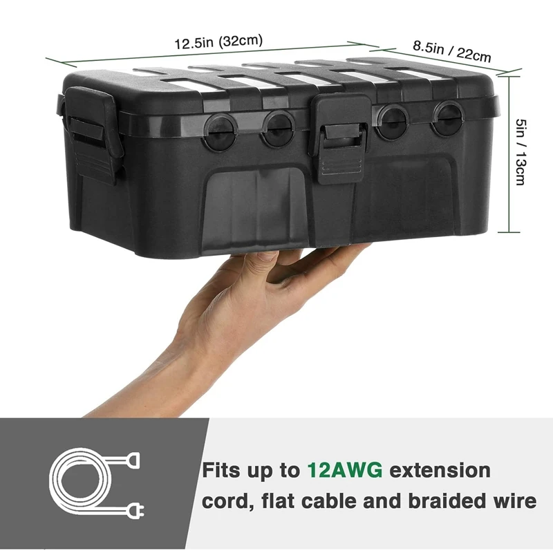 1 Piece Outdoor Electrical Box Waterproof Extension Cord Cover Weatherproof Plastic Protect Outlet, Plug, Socket, Power Strip
