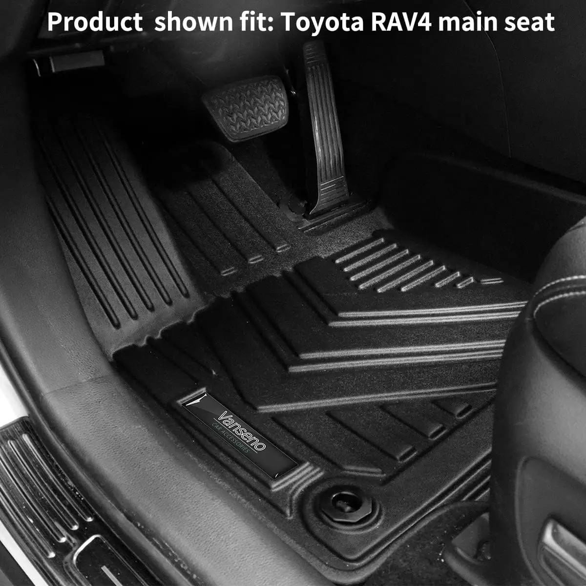 Car Floor Mat and Cargo Liner +Backrest Mat Compatible for 2024 Toyota Rav4 Floor Mats Trunk Liners Back Seat Cover TPE Mat