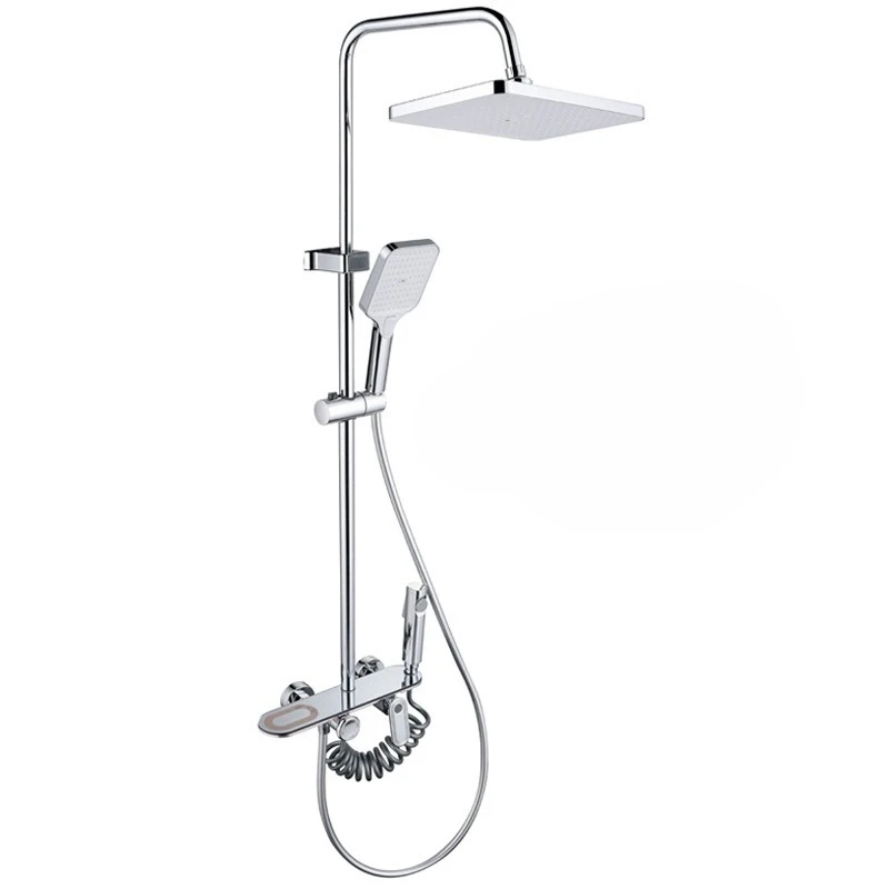 Copper Mixed Water Valve Hot and Cold Shower Faucet Bathroom Showerhead One/two Switch Dual Use