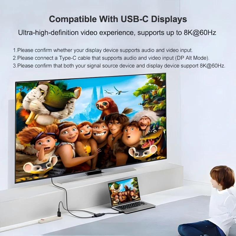 8K60Hz HDMI to Type-C Adapter, 4K120Hz HDMI Source to USB-C Dispaly for AR Glasses (XREAL/Rokid/Viture),PS5/Xbox to USB-C Screen