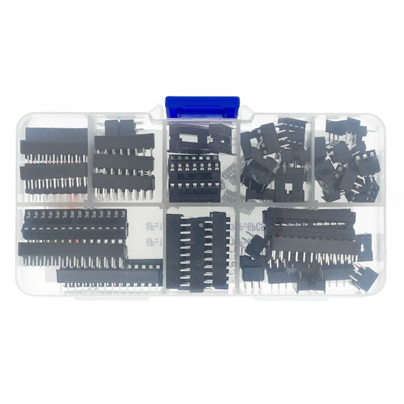 【2025 NIEUW】66PCS IC Chip Houder In Lijn IC Base IC Socket Chip IC Socket Chip Base Monster Box Platte Voet