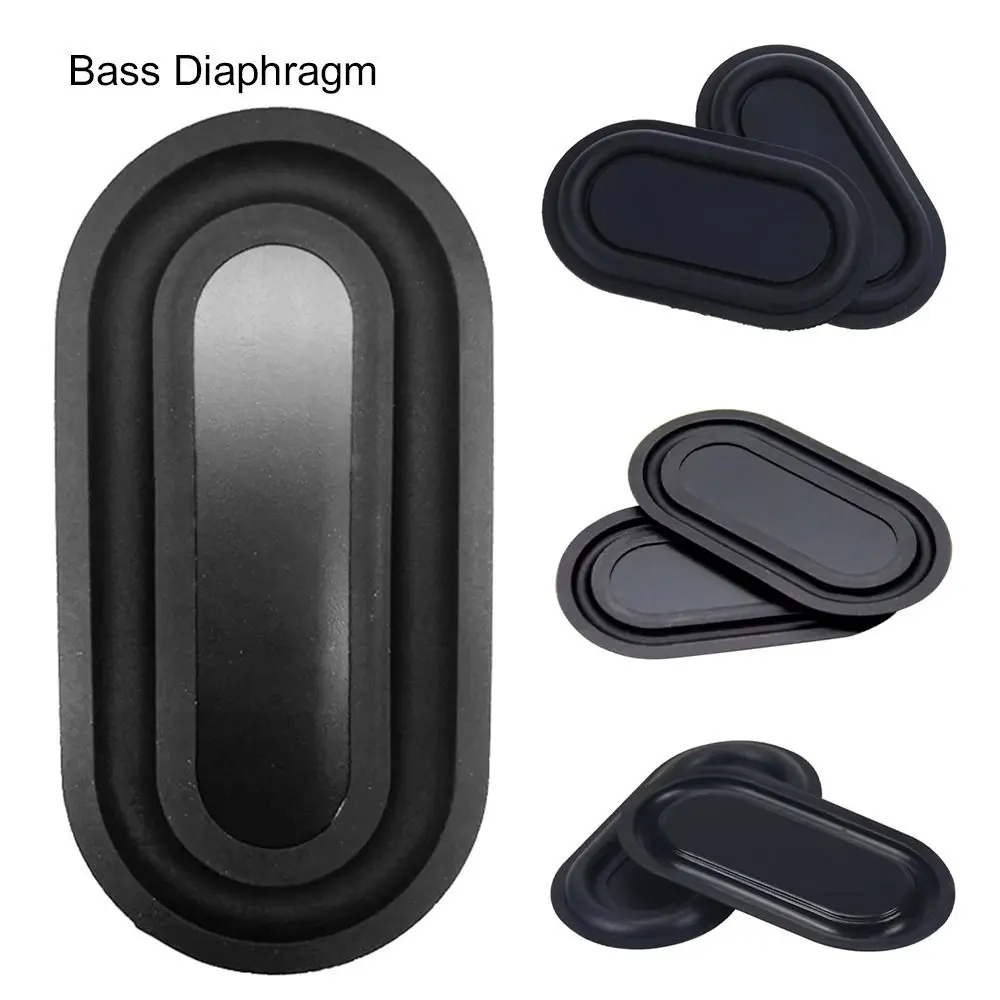 2Pcs New Oval Shape Bass Diaphragm Black Rubber Passive Radiator 2040-6090 Auxiliary Bass Vibration Plate Audio Bass Enhancement
