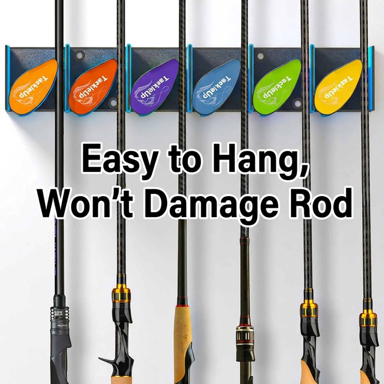 

Wall Mounted Rods Holder For Fishing Rods Storage Rack With Multiple Slots Durable And Anti Slip