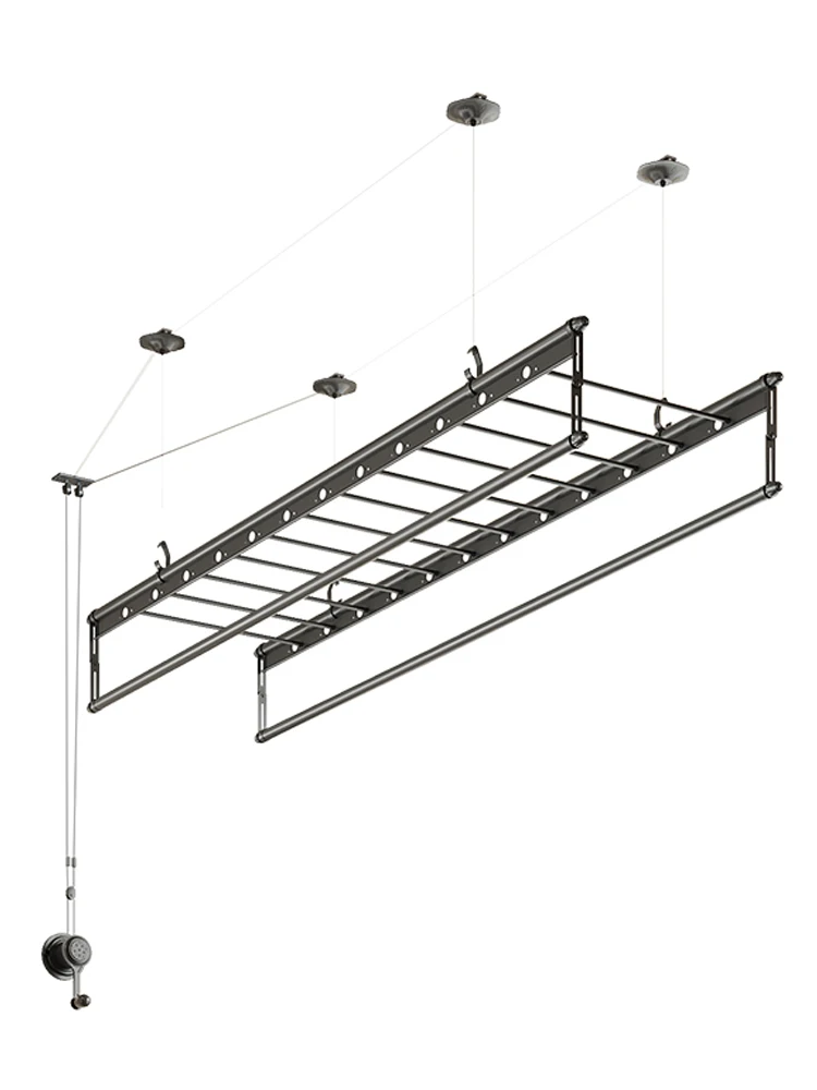 

drying rack, hand crank, balcony, household, automatic, top mounted