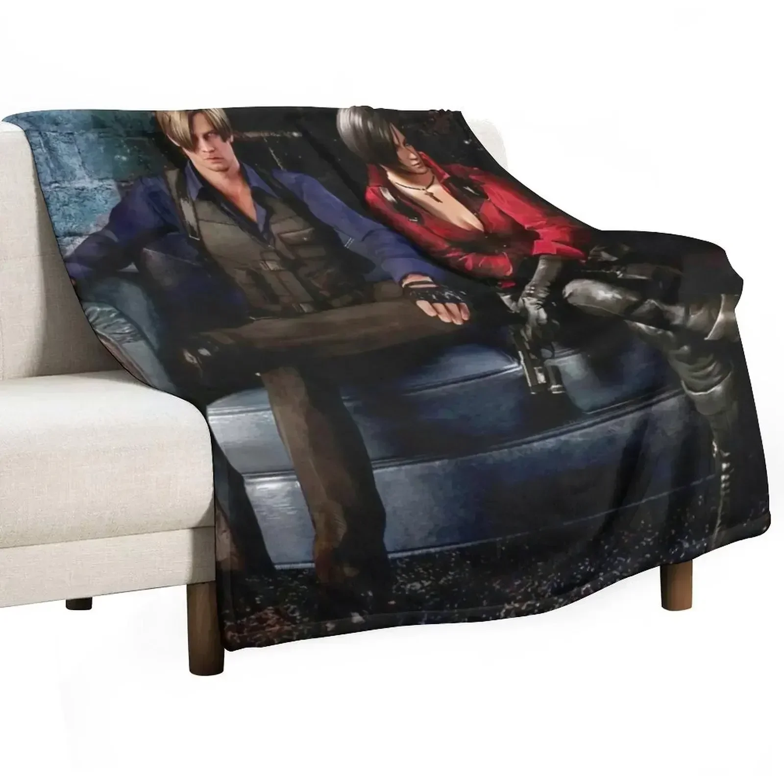 

Leon and Ada Wong Throw Blanket Warm Accent Blanket for Living Room Decoration