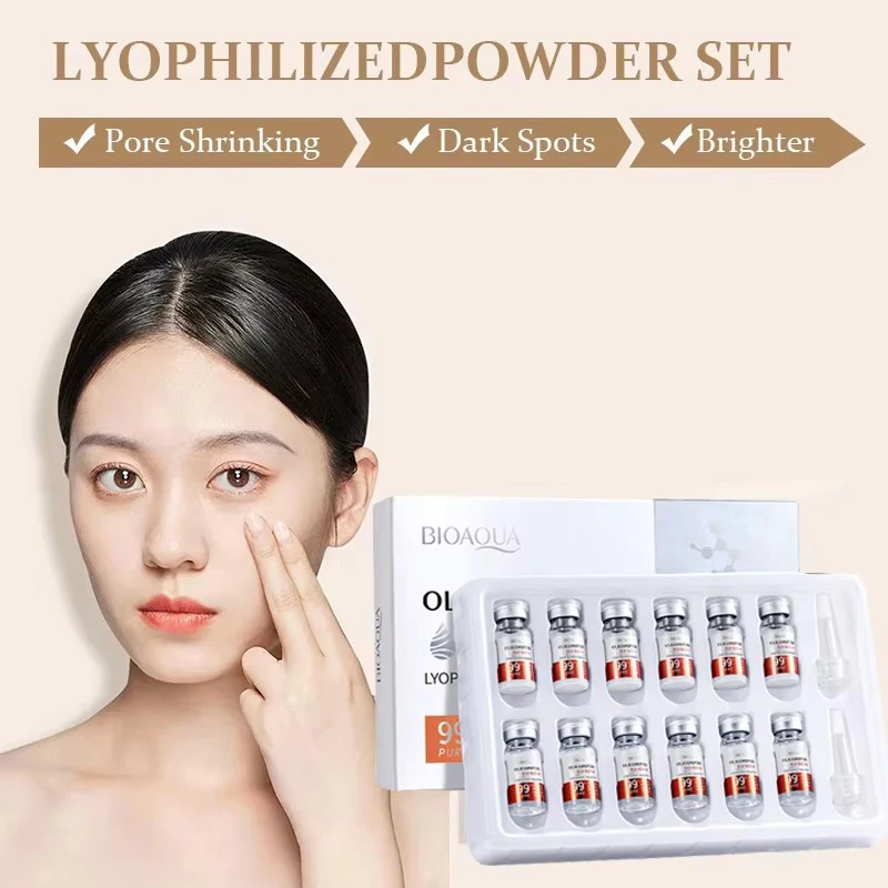 

12PCS Oligopeptide Serum Face Skin Repair Freeze-dried Powder Set Sensitive Skin Moisturizing Brighten Hyaluronic Acid Essence