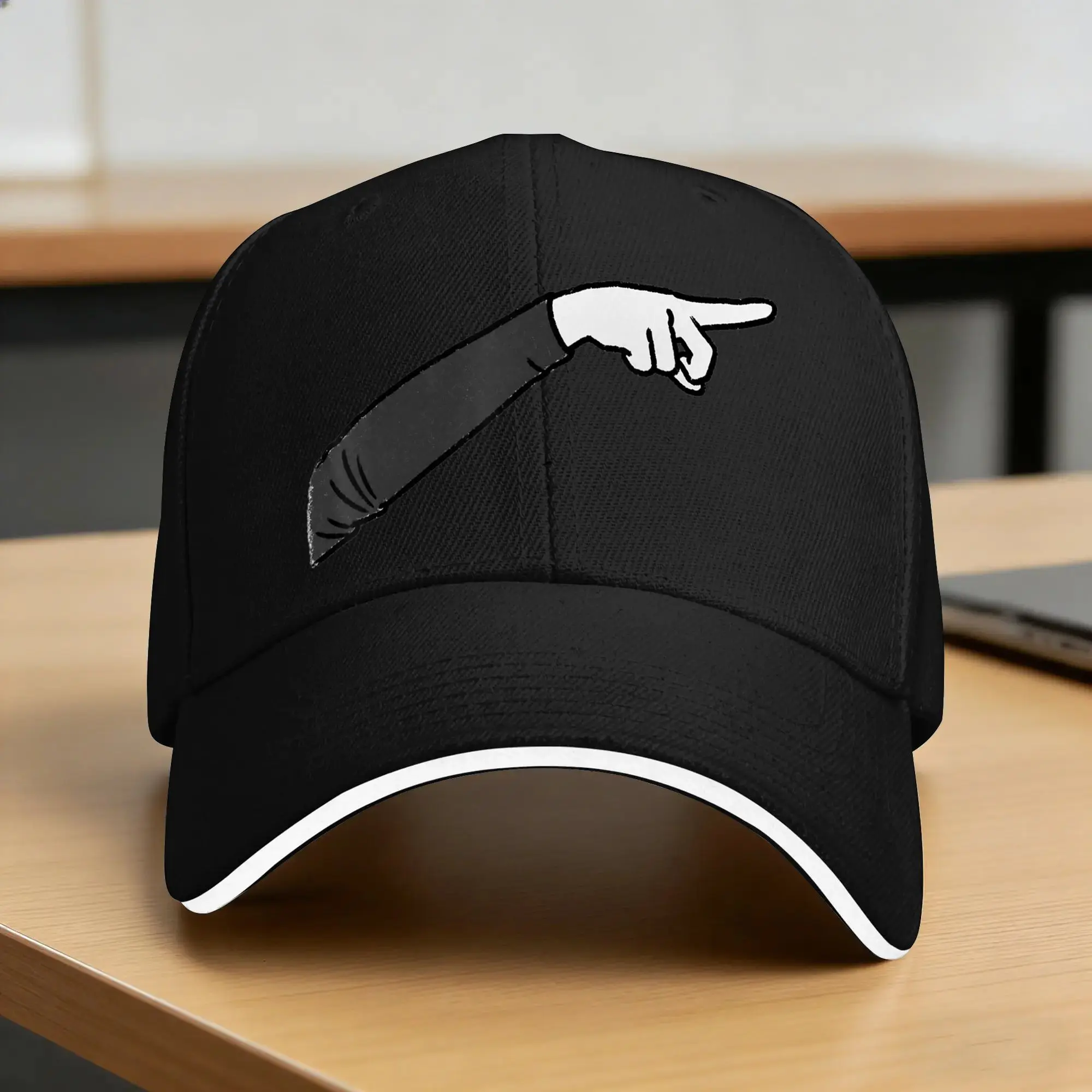 Hand Pointing Meme Baseball Cap  Tennis Skate Sun Visor Hip Hop Hats Casual Snapback Cap