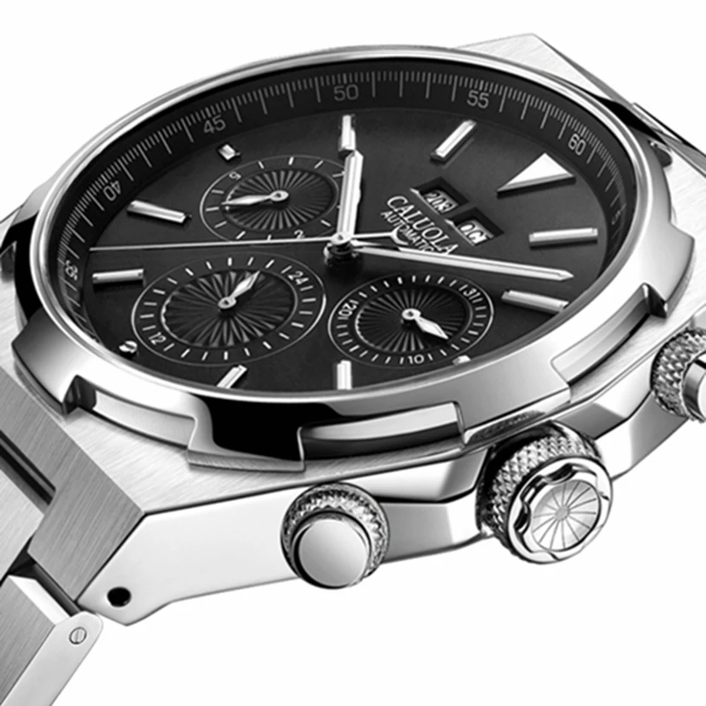 Luxury Watch Men Automatic Mechanical Wristwatches Sports Watch Top Brand 42mm Stainless Steel Waterproof Luminous Clock CALUOLA