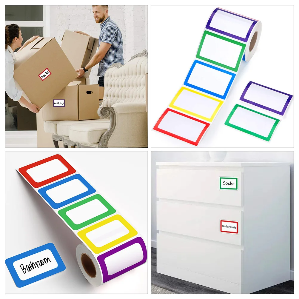 

2 Rolls Writable Name Tag Labels Blank Self Adhesive Label Stickers for Office School Home File Organization Name Tags
