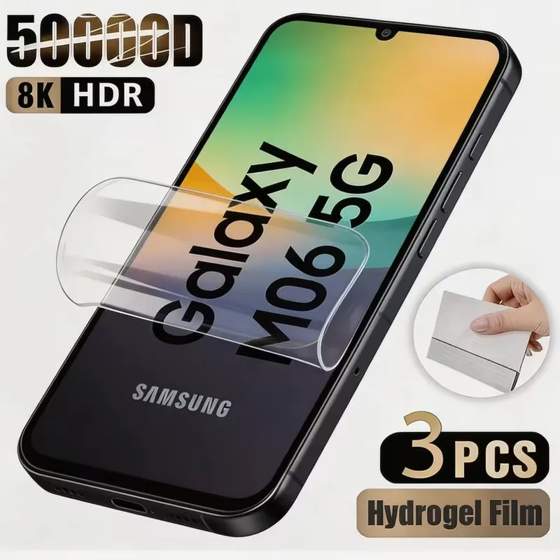 3Pcs Full Cover Hydrogel Film For Samsung Galaxy M06 M14 M54 M62 M13 M33 M32 M53 M23 Screen Protector For Samsung F62 M21 M51