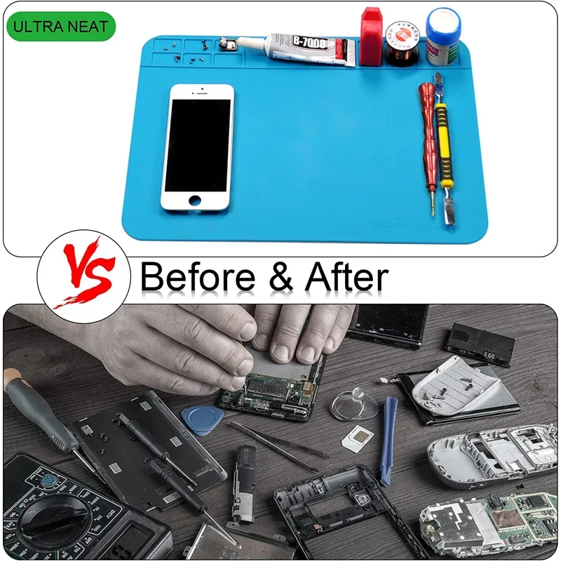 Antistatic ESD Soldering Silicone Mat Heat Resistant Insulation Work Mat Soldering Station Kit Repair Pad Maintenance Platform