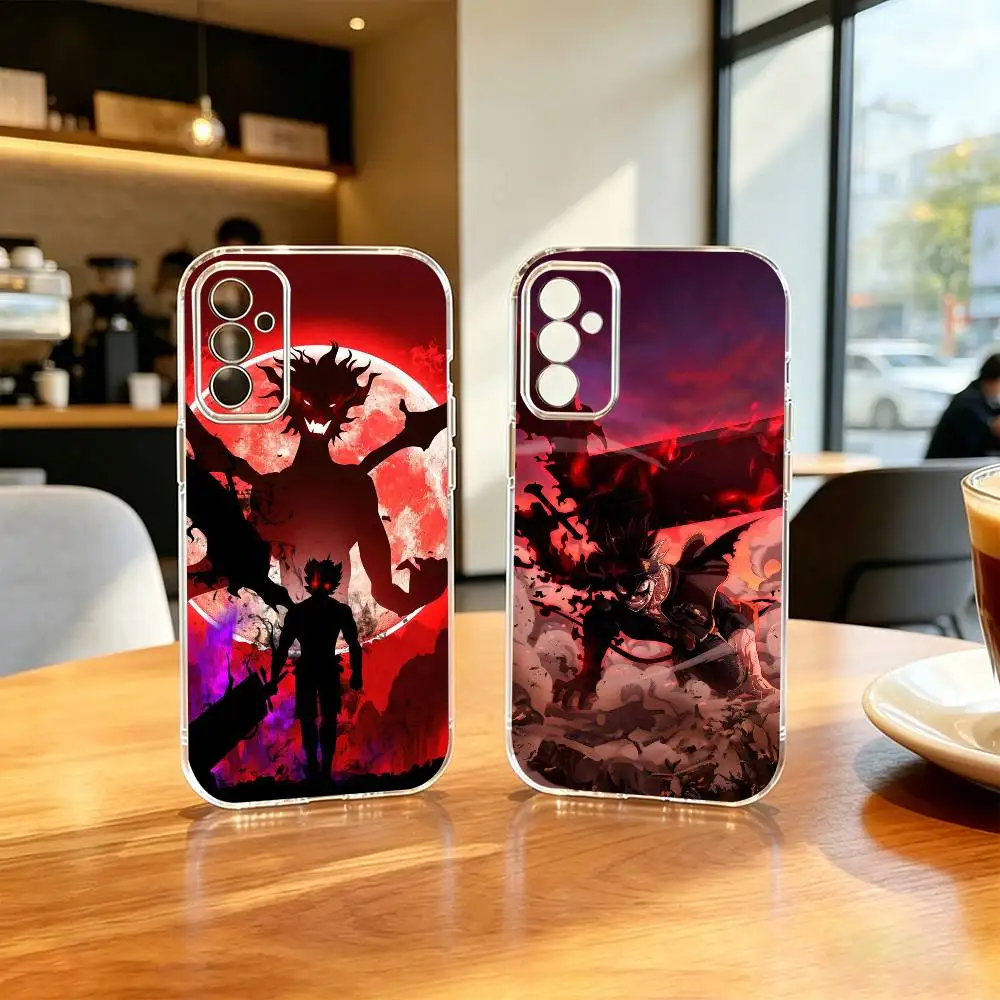 

Cool Asta Black C-Clover Anime Phone Case Transparent Silicone Soft For SamsungA10,12,20,21S,30,31,40,50,51,52,70,71