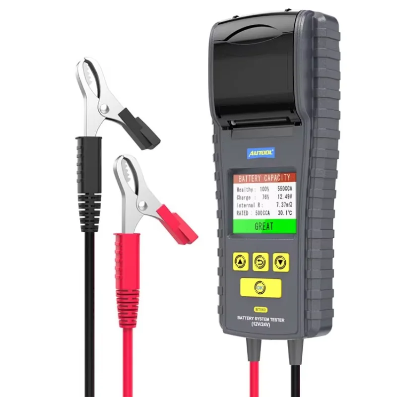 Universal  BT860 Car Battery Tester Truck Cranking Charging Test with Printer Battery Discharger