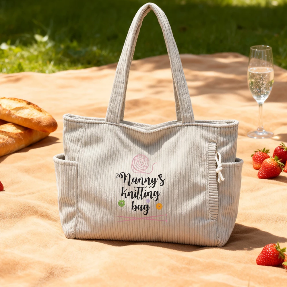 

Nanny's Knitting Bag, Tote Bag, Yarn Storage Organizer,Gift for Mother's Day, Grandparents Day,Christmas, Everyday, Picnic