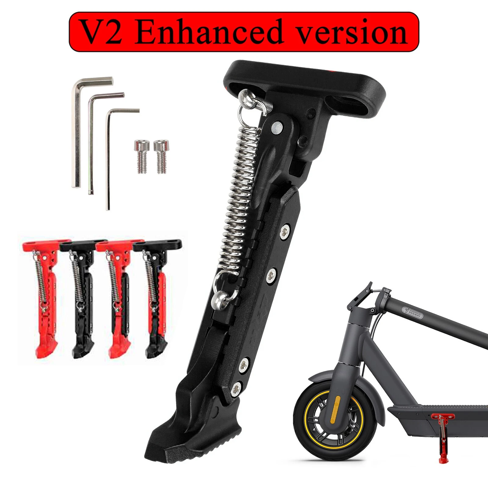 Adjustable scooter metal foot support, sturdy side parking support, Ulip V2.0, for Max G30 ontari10X Kaabo Mantis 10 Vsett 9