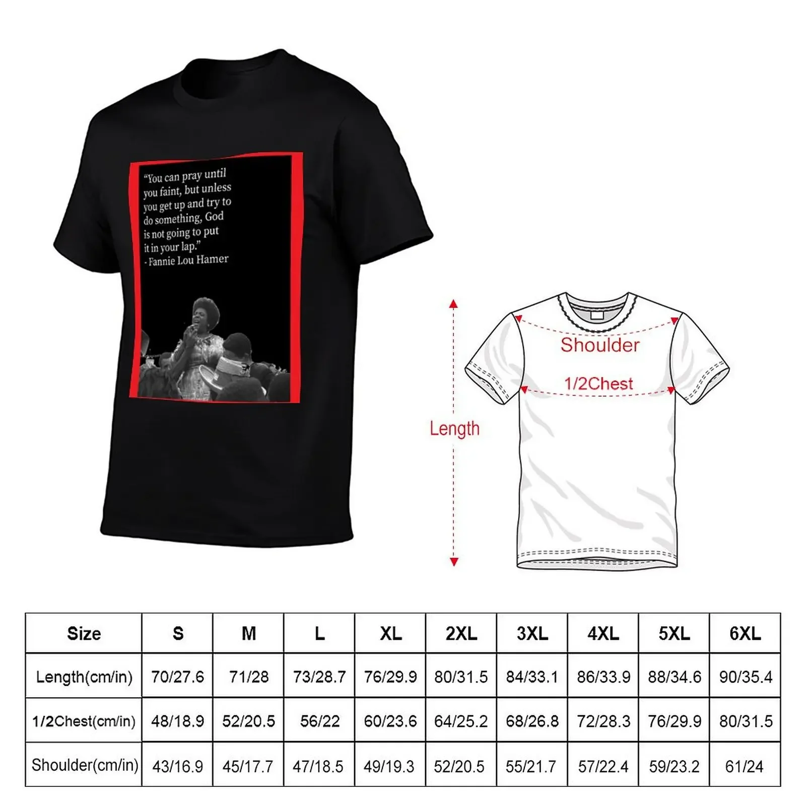 Fannie Lou Hamer T-Shirt anime clothes hippie clothes oversized t shirts for men graphic