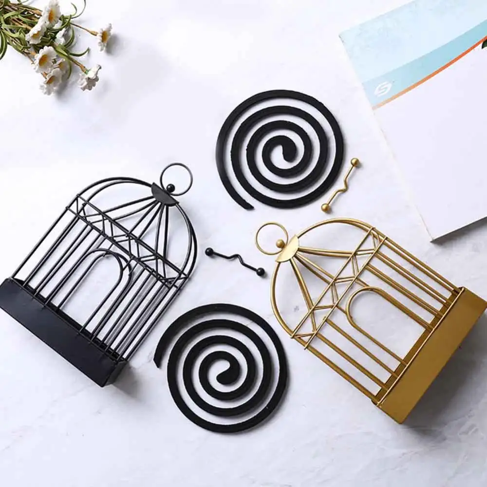 Estilo nórdico Metal Mosquito Coil Holder, Birdcage incenso Rack, decoração de casa