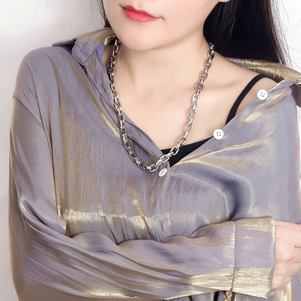 مزاجه 925 فضة الكوبية ربط سلسلة قلادة الهيب هوب مجوهرات للرجال الجولة 9 مللي متر قفل سلسلة المختنق العصرية هدية