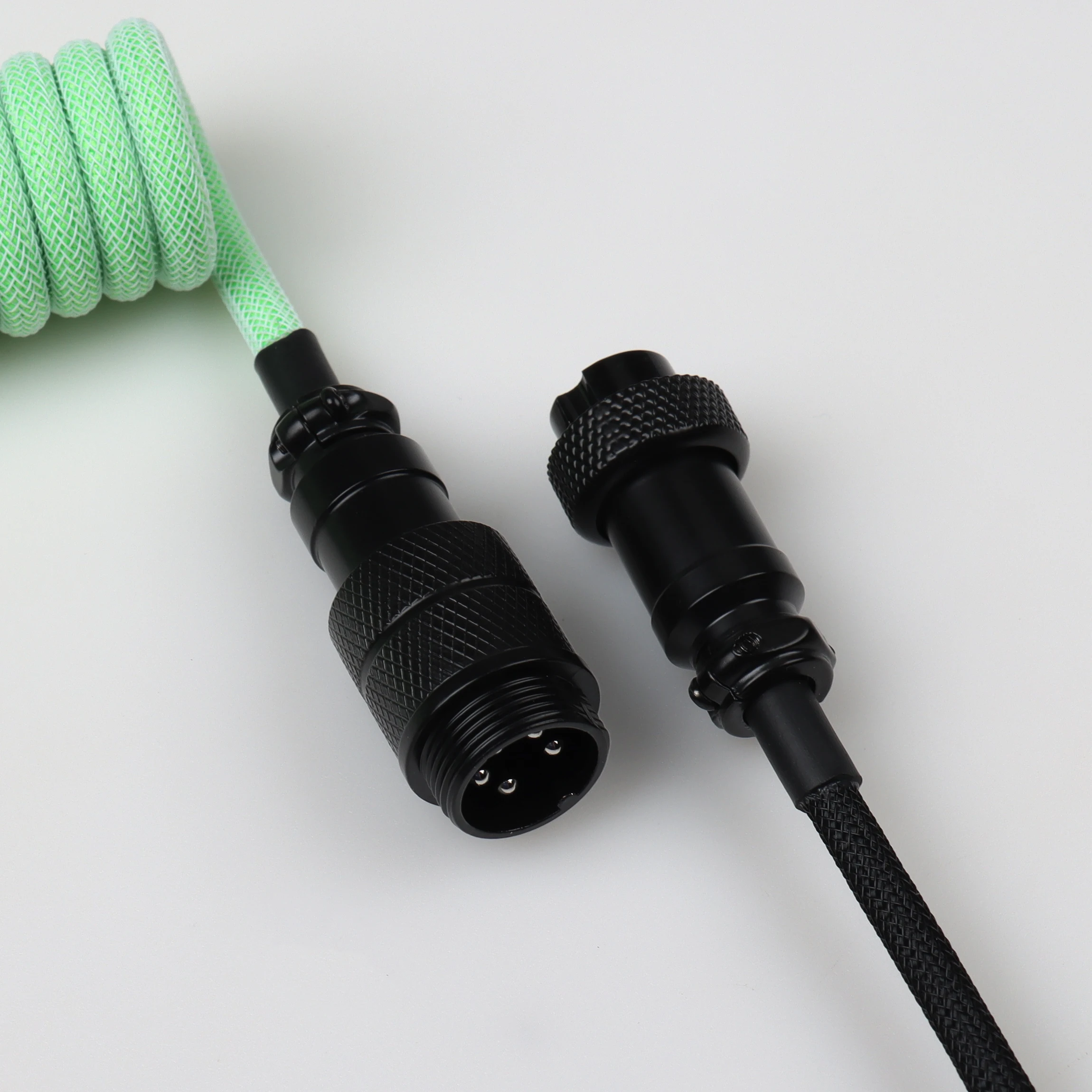 LANO Type-C to Type-C Coiled Cable Gamer Keyboard Custom Coil Type USB C Cable With Detachable Pilot Connector