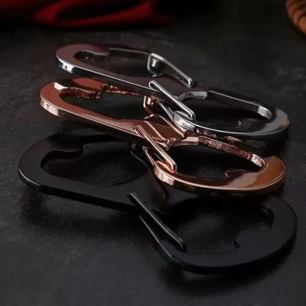 

Stainless Steel 8-shaped Carabiner Bottle Opener Carry-on Multifunctional Buckle Portable Big Size Outdoor Backpack Clasps