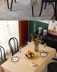 New Rd table tablecloth, high-end feeling, dining table turntable cover, waterproof, oil resistant, and washable household table