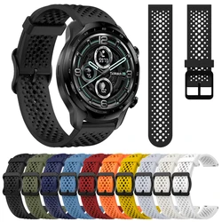 22mm Sports Silicone Strap For TicWatch Pro 3 Ultra Watch Band GPS/LTE For Ticwatch GTX S2 E2 GTW Bracelet Correa Belt Watchband